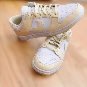 Nike Cream and White Low-Top Sneakers